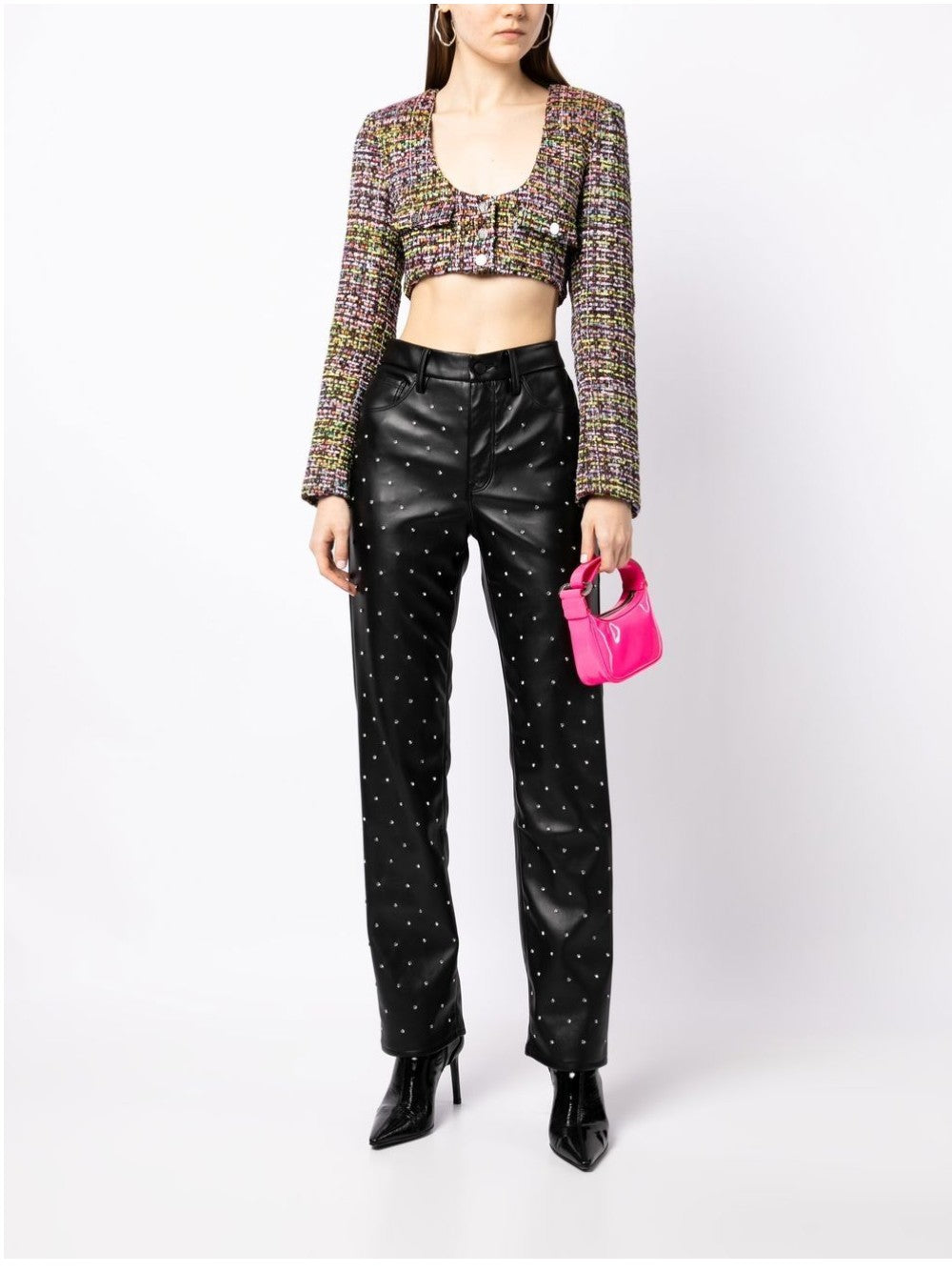 Rotate TWEED JACKET WITH BACK NECK Purple