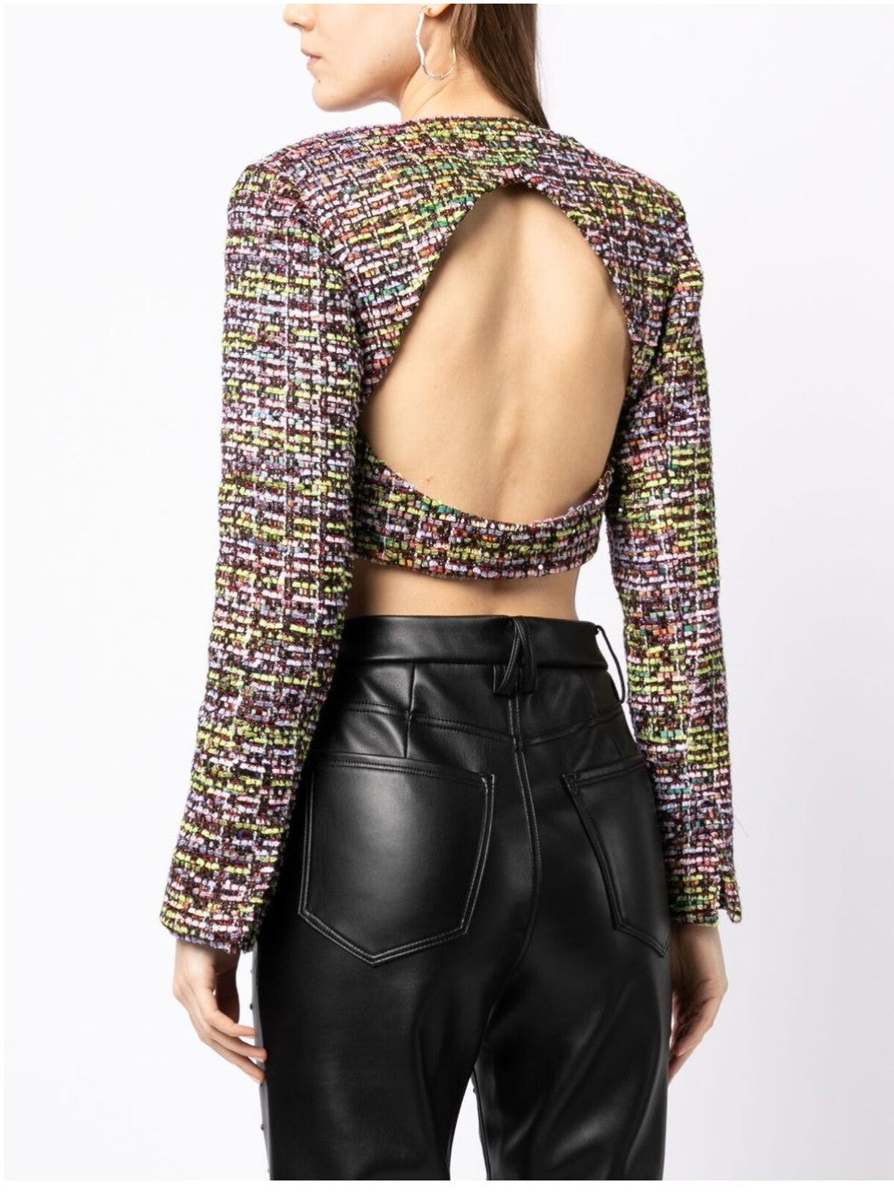 Rotate TWEED JACKET WITH BACK NECK Purple