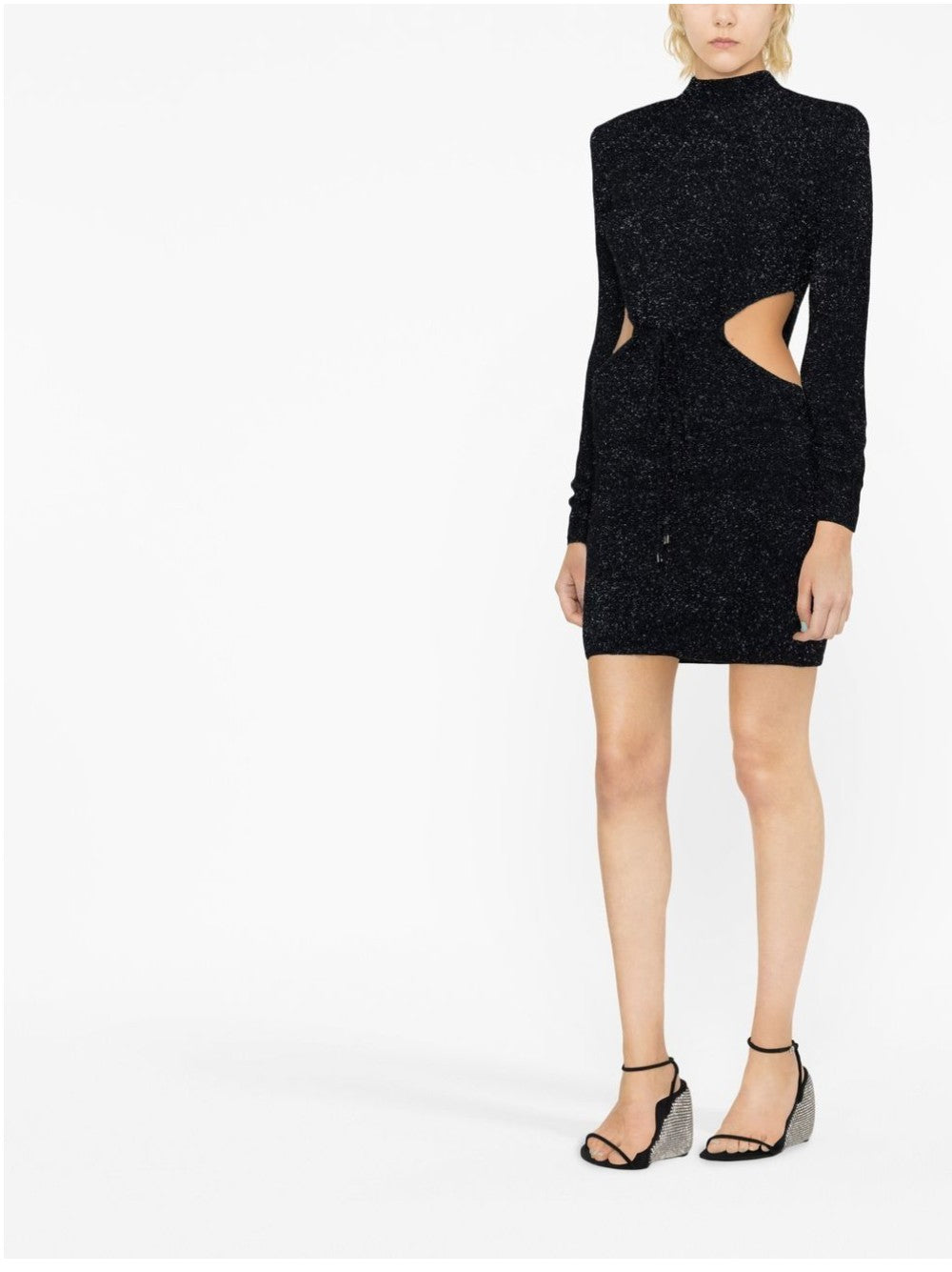 Rotate DRESS WITH GLITTER AND CUT-OUT Blue