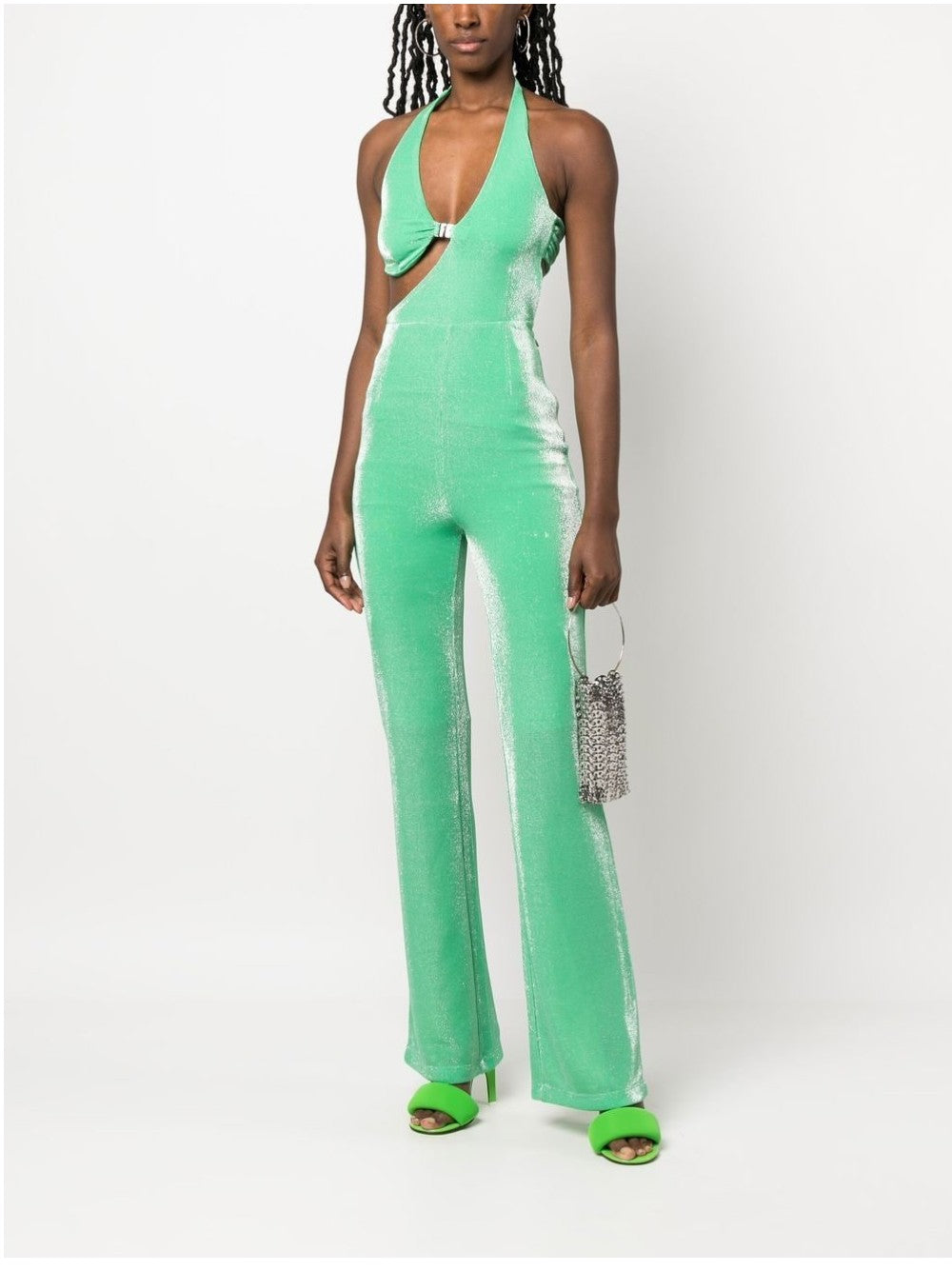 Rotate ONE-PIECE SUIT WITH CUT-OUT Green
