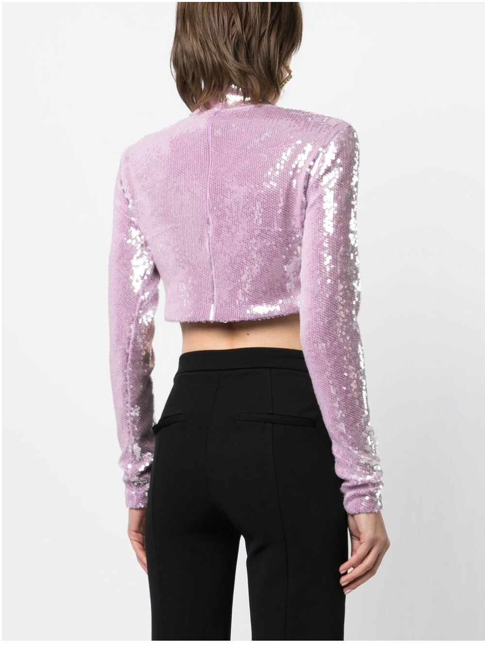 Rotate CROP TOP WITH SEQUINS Purple