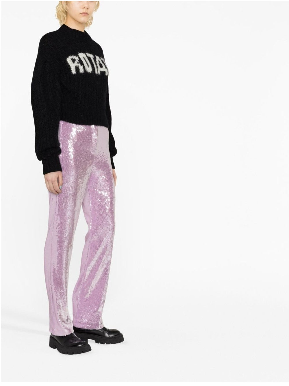 Rotate MAGLIA CON MANICHE A PALLONCINO E LOGO Nero