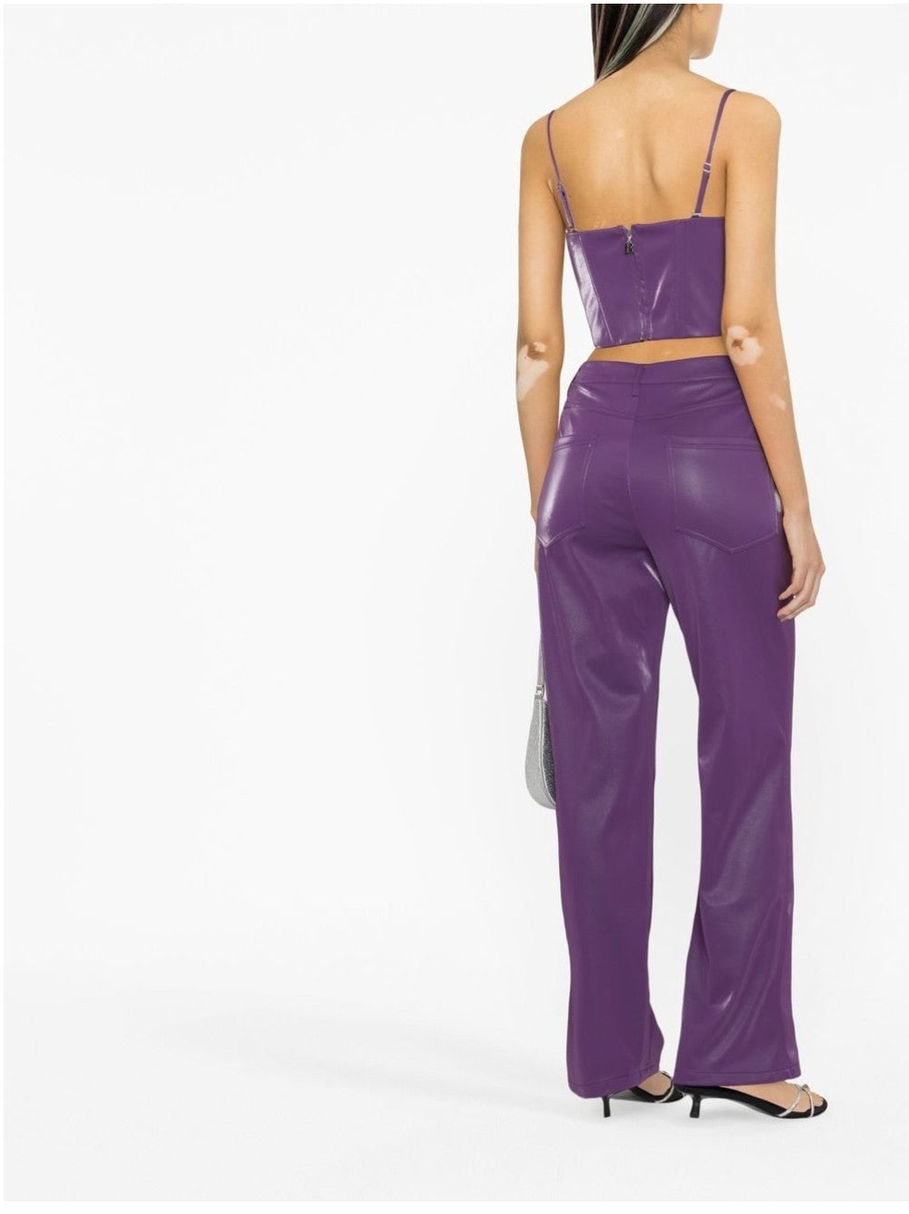 Rotate PANTALONI DRITTI A VITA ALTA Viola