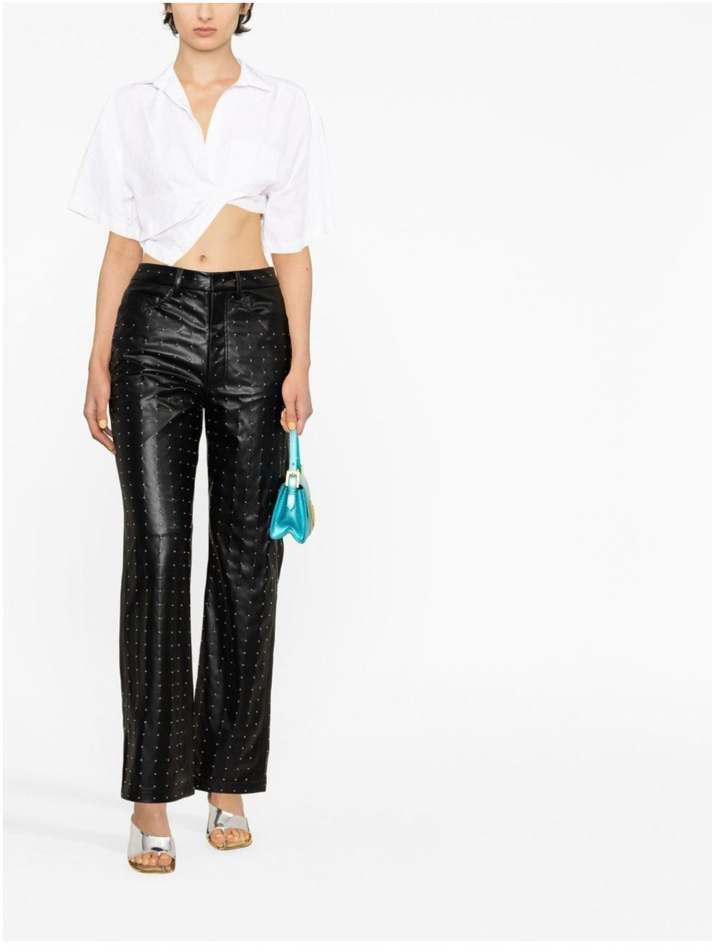 Rotate PANTALONE CON BORCHIE Nero