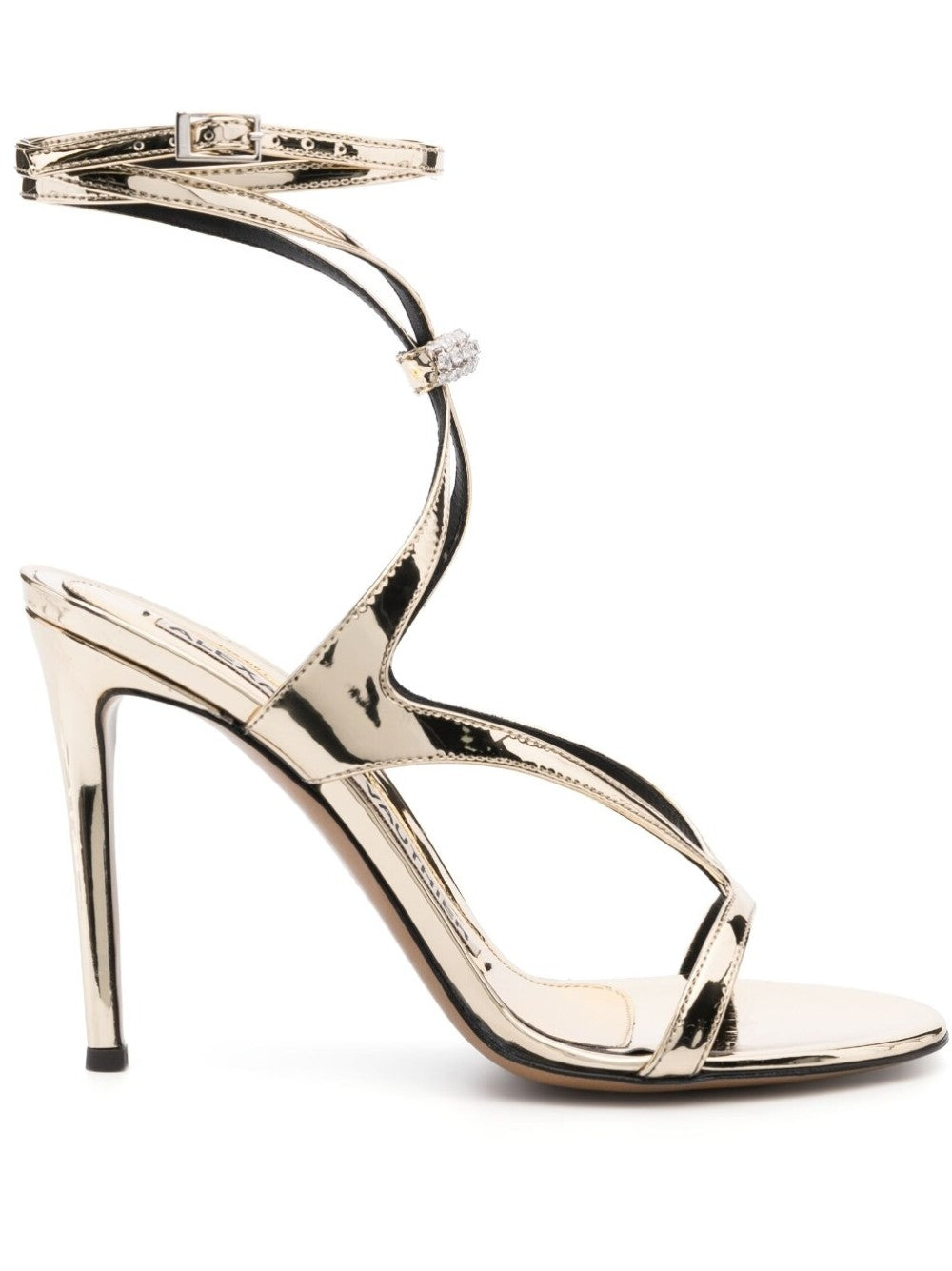 Sandals with metallic finish