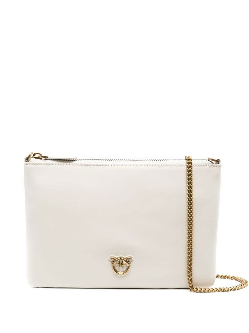 Pinko BORSA FLAT IN PELLE MANO SETA Bianco