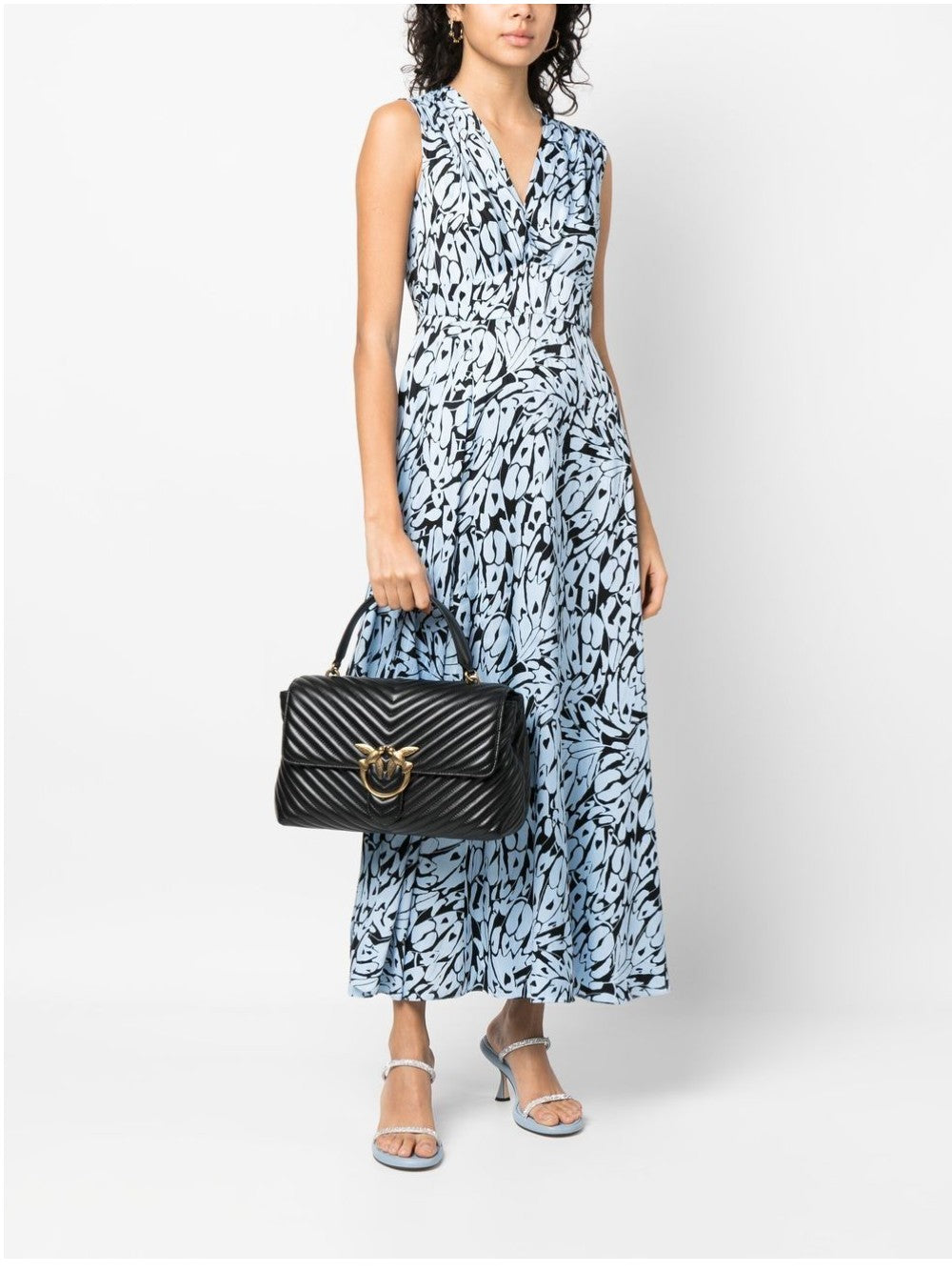 "Pinko BORSA TRAPUNTATA CON LOGO "LOVE BIRDS" Nero"