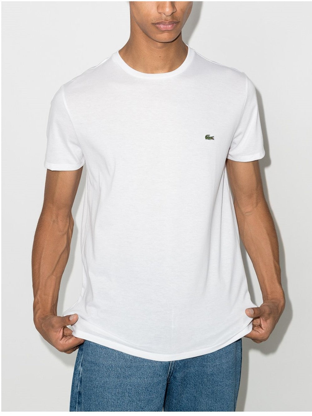 Lacoste T-SHIRT CON RICAMO LOGO Bianco