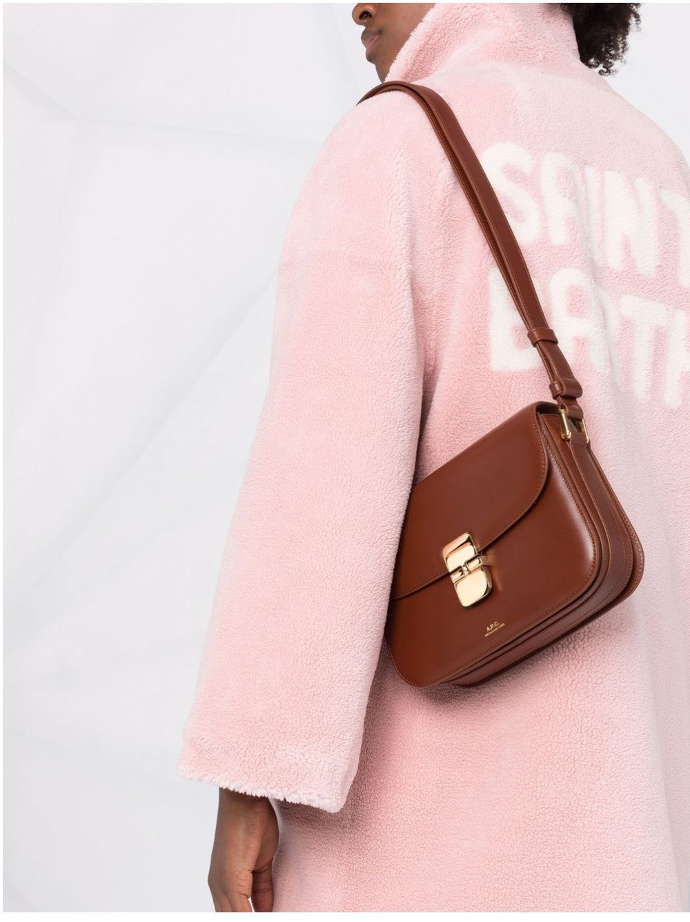 "A.p.c. BORSA A TRACOLLA "GRACE" Marrone"