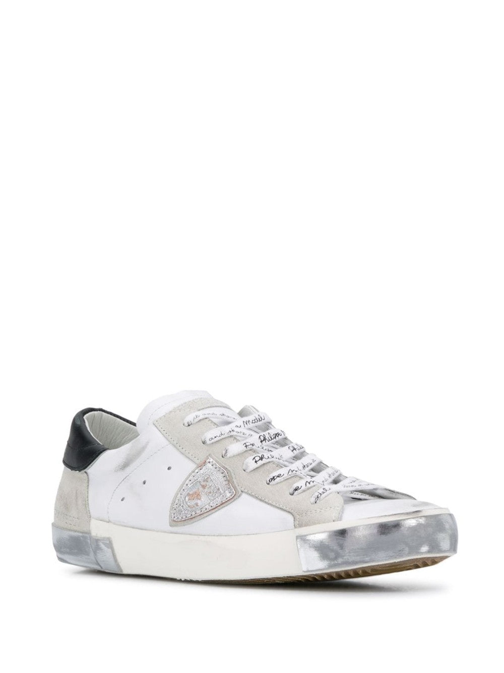 Philippe Model Paris SNEAKERS PHILIPPE MODEL PRSX FOXY LAMINÉ BLANC ARGENT – PRLU-MA02 Bianco
