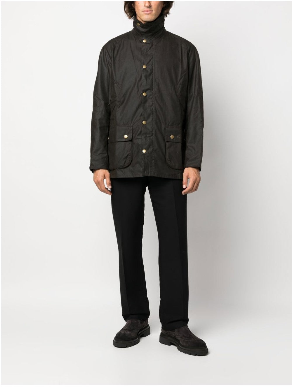 "Barbour IMPERMEABILE "ASHBY WAX" Marrone"