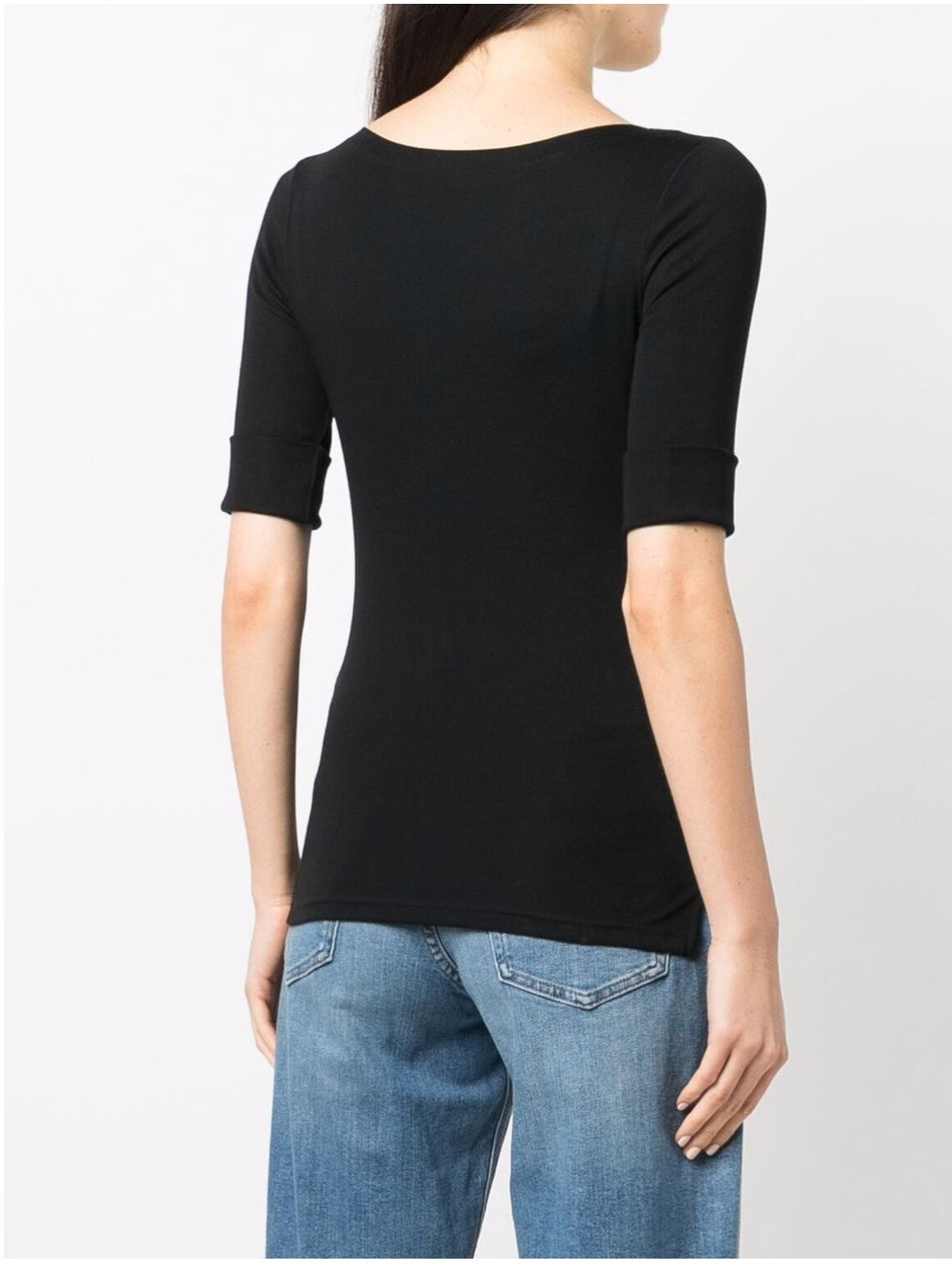 Lauren Ralph Lauren T-SHIRT CON SCOLLO A BARCHETTA Nero