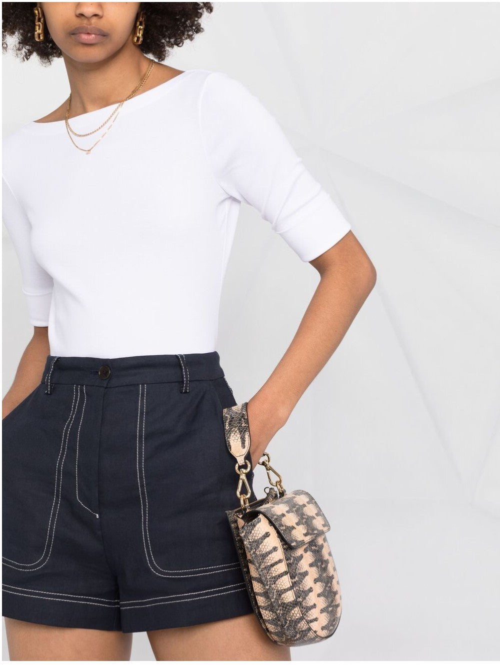 Lauren Ralph Lauren T-SHIRT CON SCOLLO A BARCHETTA Bianco