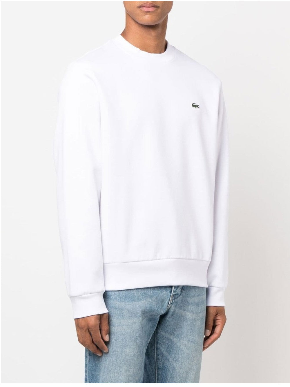Lacoste FELPA CON LOGO RICAMATO Bianco