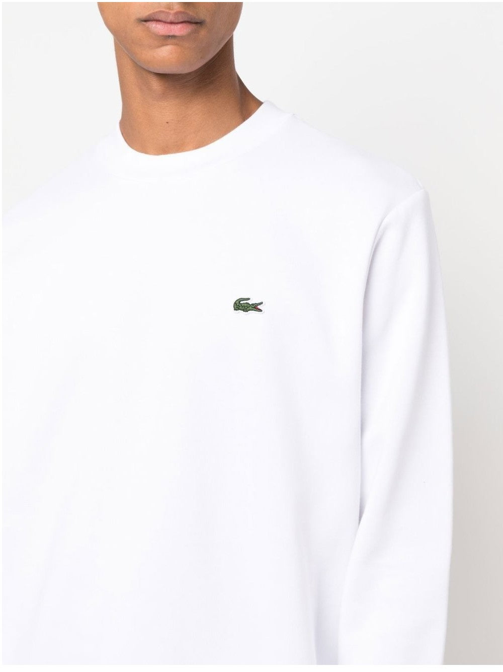 Lacoste FELPA CON LOGO RICAMATO Bianco