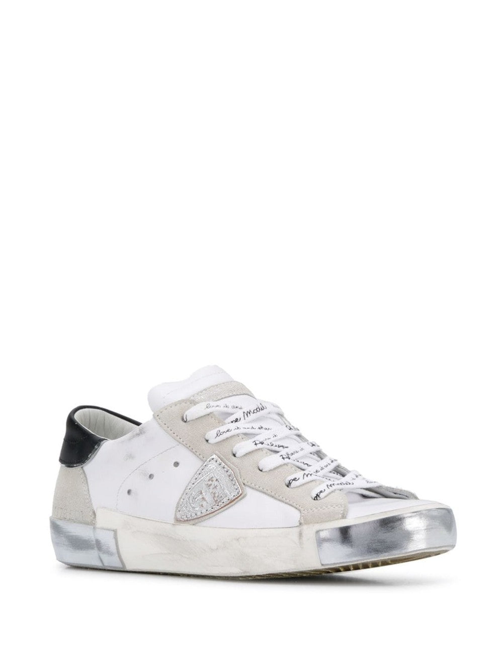 Philippe Model Paris SNEAKERS PHILIPPE MODEL PRSX FOXY LAMINÉ BLANC ARGENT – PRLD-MA02 Bianco